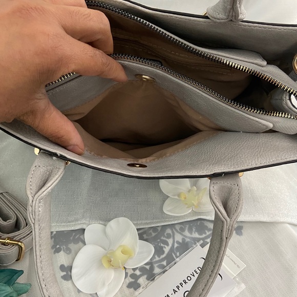 Classic Vegan Leather gray handbag - Picture 10 of 12